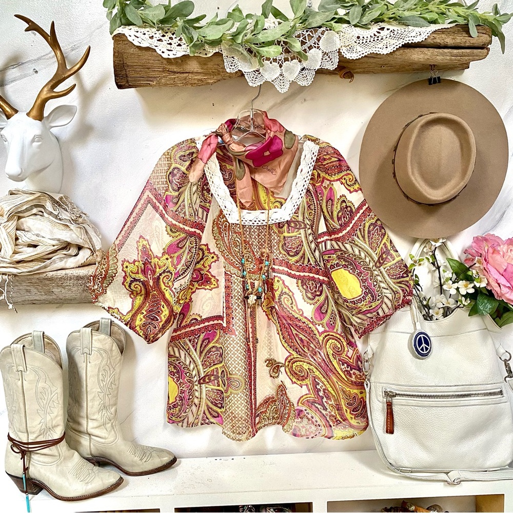 Jonathan Martin Multicolor Paisley Top